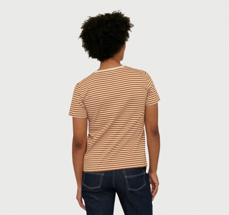 Organic Basics ORGANIC COTTON True Tee Ocher Stripe | 93420-SXAB