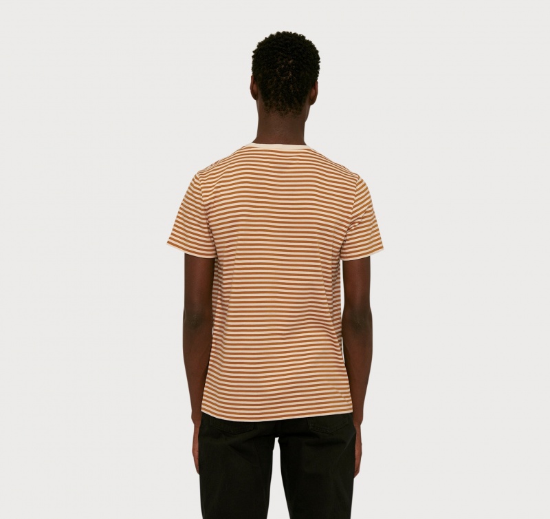 Organic Basics ORGANIC COTTON True Tee Ocher Stripe | 56982-UPXB