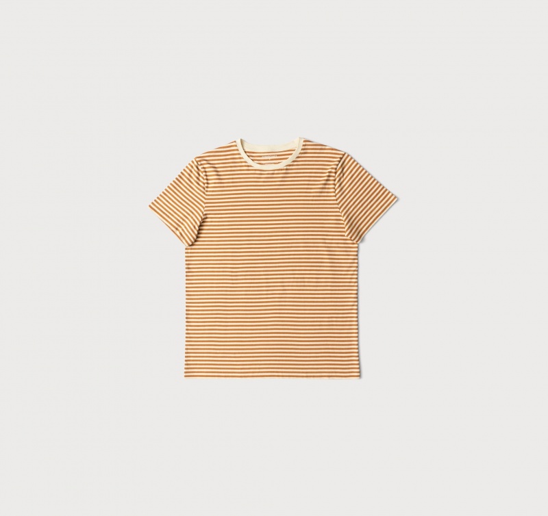 Organic Basics ORGANIC COTTON True Tee Ocher Stripe | 56982-UPXB