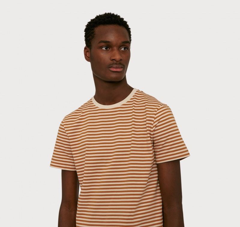 Organic Basics ORGANIC COTTON True Tee Ocher Stripe | 56982-UPXB