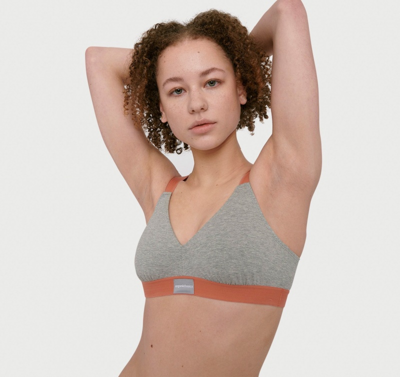 Organic Basics RECYCLED COTTON Recycled Katoenen Move Bralette Grijs | 82954-IFOU