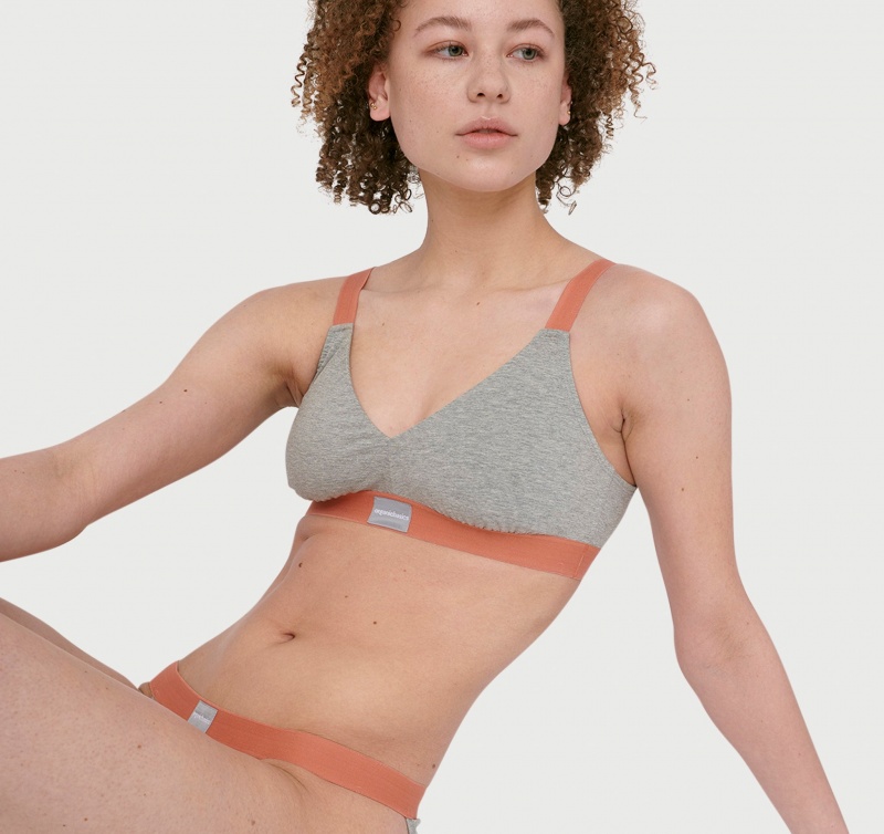 Organic Basics RECYCLED COTTON Recycled Katoenen Move Bralette Grijs | 82954-IFOU