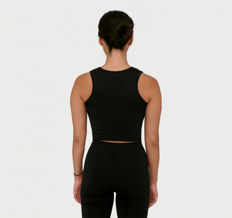 Organic Basics RECYCLED NYLON Active Crop Top Zwart | 58193-GXOW