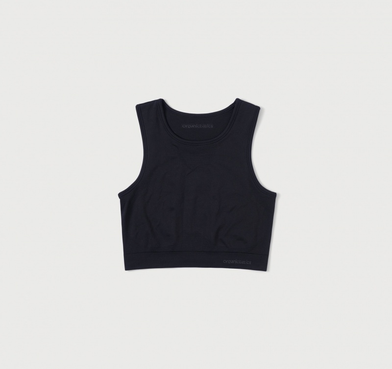 Organic Basics RECYCLED NYLON Active Crop Top Zwart | 58193-GXOW