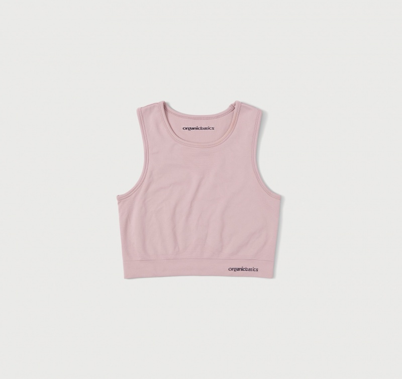 Organic Basics RECYCLED NYLON Active Crop Top Roze | 78504-TFCY