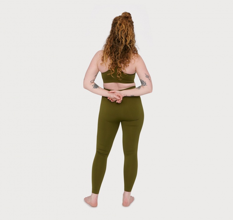 Organic Basics RECYCLED NYLON Active Leggings Olijfgroen | 53497-NBQR