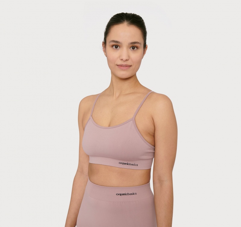 Organic Basics RECYCLED NYLON Active Sports Bra Roze | 35290-JNHO