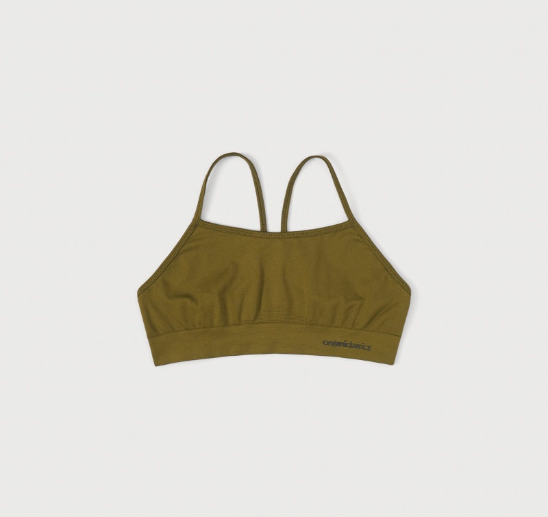 Organic Basics RECYCLED NYLON Active Sports Bra Olijfgroen | 23175-MKDJ