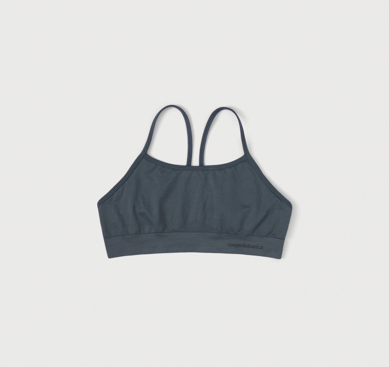 Organic Basics RECYCLED NYLON Active Sports Bra Blauw | 92148-KHJQ