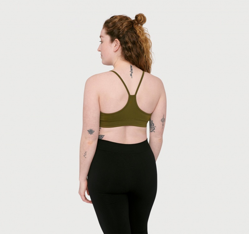 Organic Basics RECYCLED NYLON Active Sports Bra Olijfgroen | 34712-MKNZ