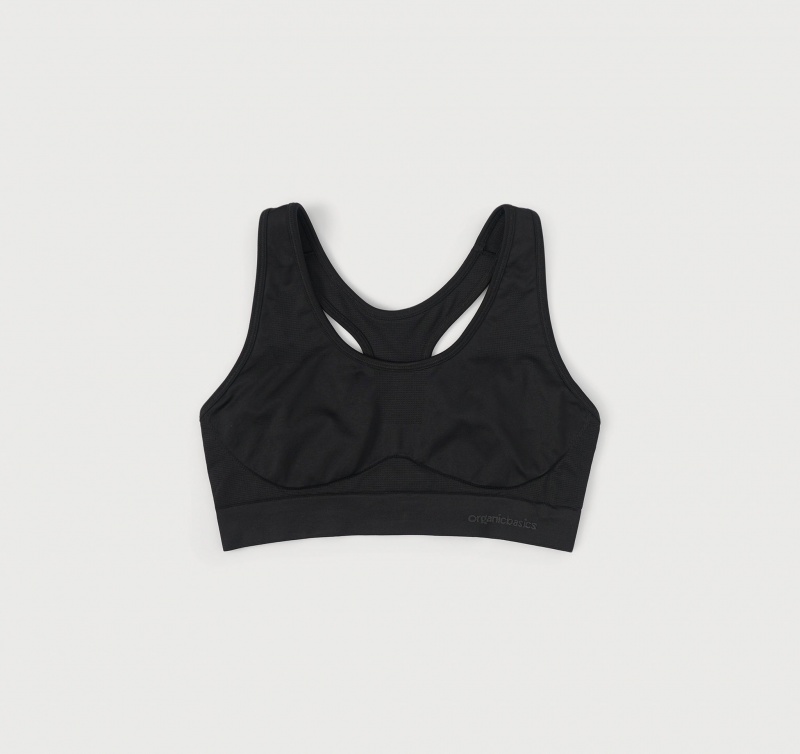 Organic Basics RECYCLED NYLON Active Workout Bra Zwart | 20689-MXDW