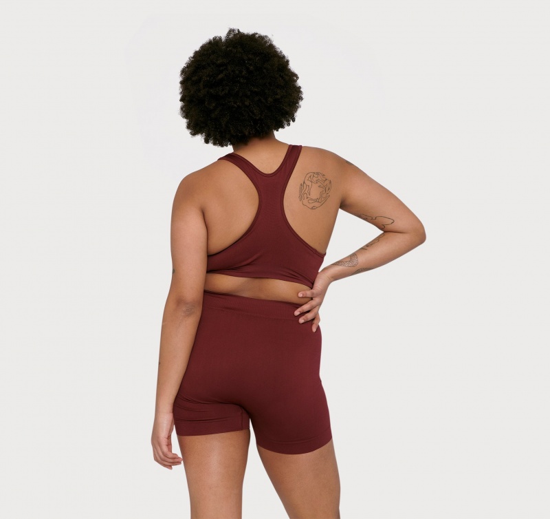 Organic Basics RECYCLED NYLON Active Yoga Shorts Bordeaux | 27601-KPYU