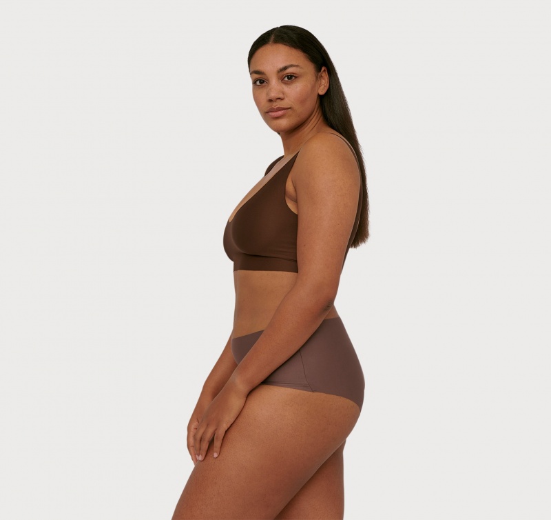 Organic Basics RECYCLED NYLON Invisible Bra Walnut | 85702-UVHQ