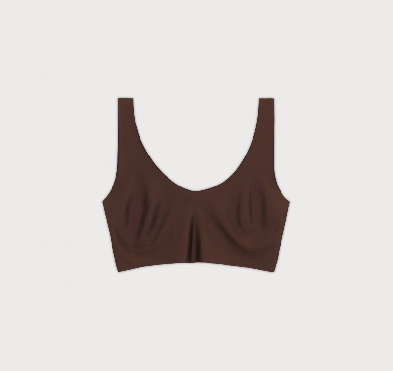 Organic Basics RECYCLED NYLON Invisible Bra Walnut | 85702-UVHQ