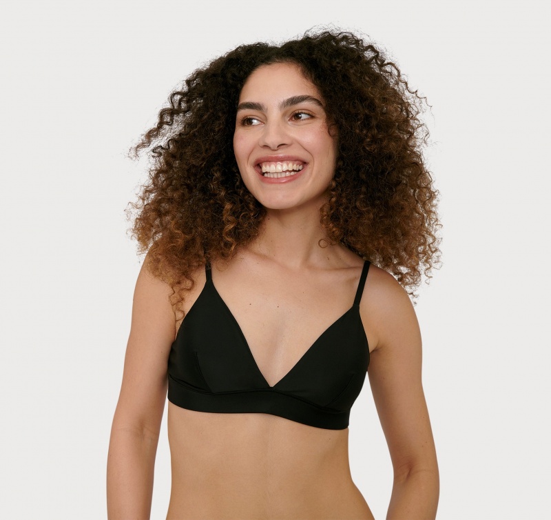 Organic Basics RECYCLED NYLON Re-Swim Bikini Top Zwart | 58732-BAFY