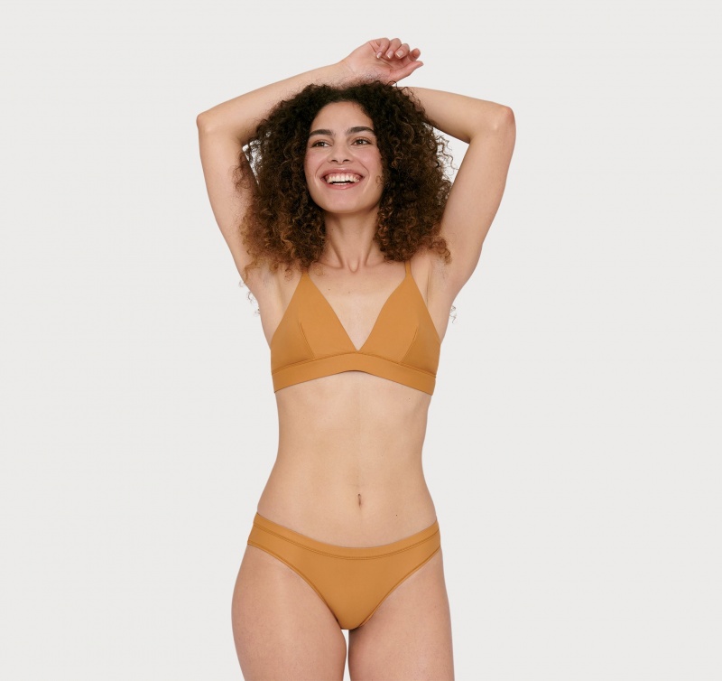 Organic Basics RECYCLED NYLON Re-Swim Bikini Bottoms Ocher | 72465-CVLD