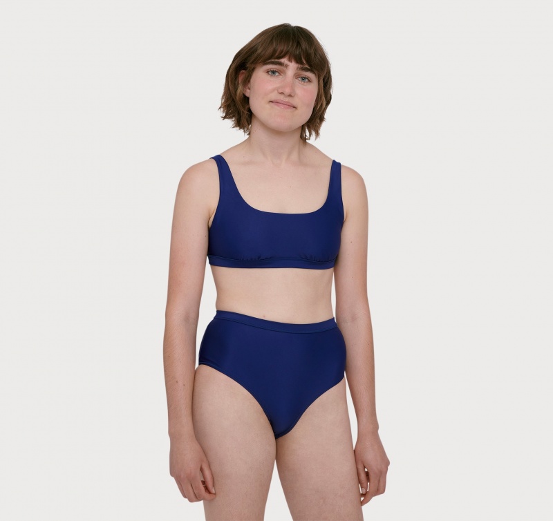 Organic Basics RECYCLED NYLON Re-Swim Bikini Bandeau Donkerblauw | 87351-NDPX