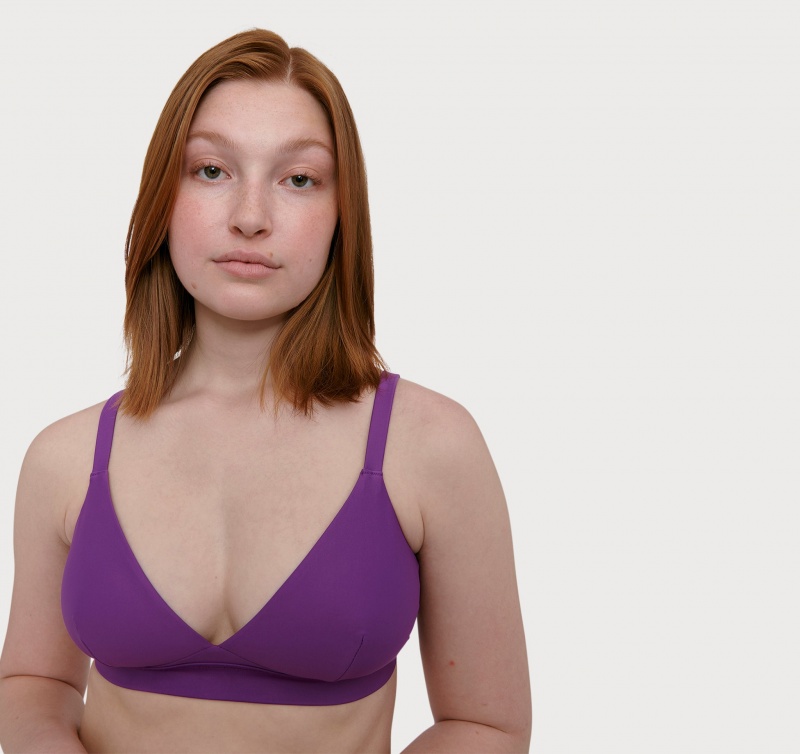 Organic Basics RECYCLED NYLON Re-Swim Bikini Top Violet | 47150-ALNK