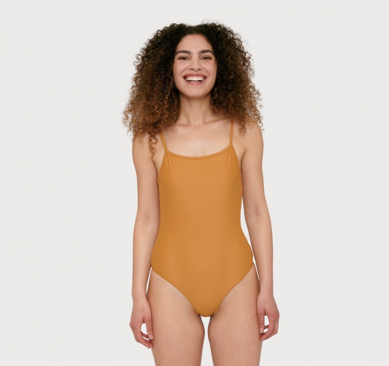 Organic Basics RECYCLED NYLON Re-Swim One-Piece Ocher | 23487-JEHX