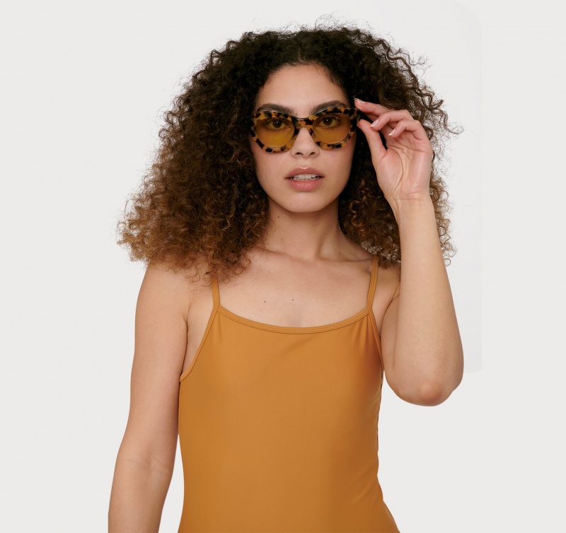 Organic Basics RECYCLED NYLON Re-Swim One-Piece Ocher | 23487-JEHX