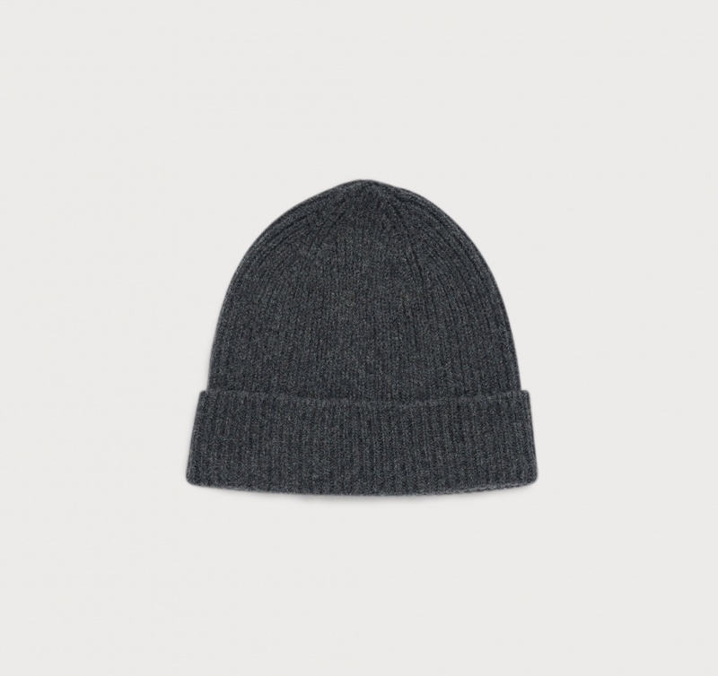 Organic Basics RECYCLED WOOL Beanie Charcoal Melange | 90328-BRAP