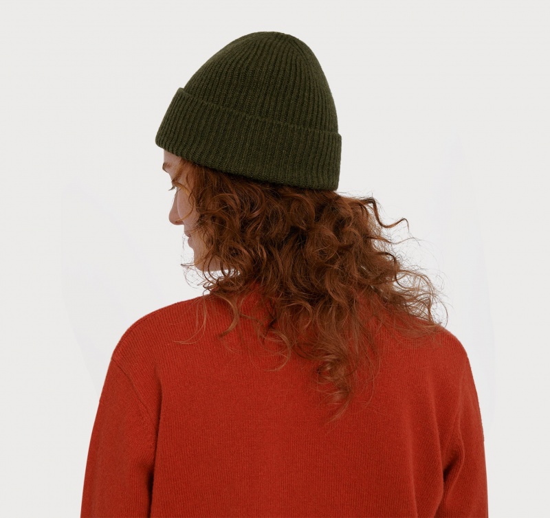 Organic Basics RECYCLED WOOL Beanie Olijfgroen | 31574-CEPU