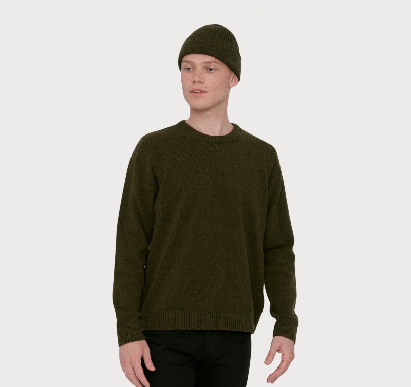 Organic Basics RECYCLED WOOL Beanie Olijfgroen | 31574-CEPU