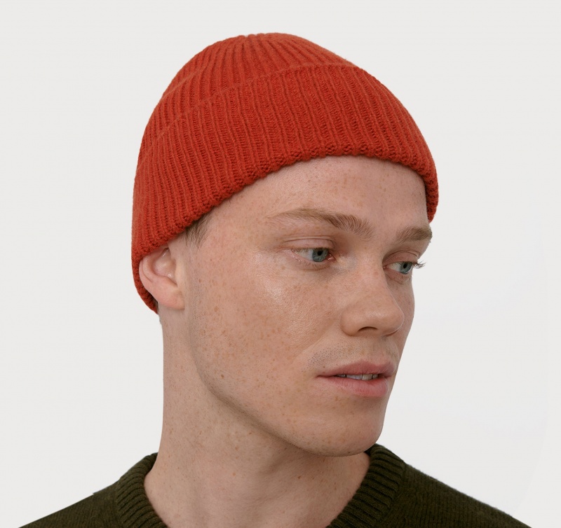 Organic Basics RECYCLED WOOL Beanie Rood | 18760-NTGX