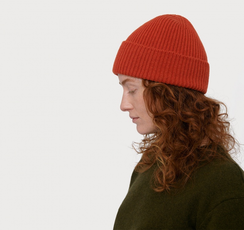 Organic Basics RECYCLED WOOL Beanie Rood | 18760-NTGX