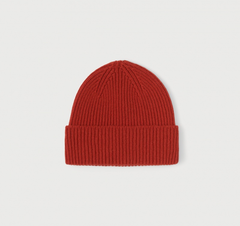 Organic Basics RECYCLED WOOL Beanie Rood | 18760-NTGX