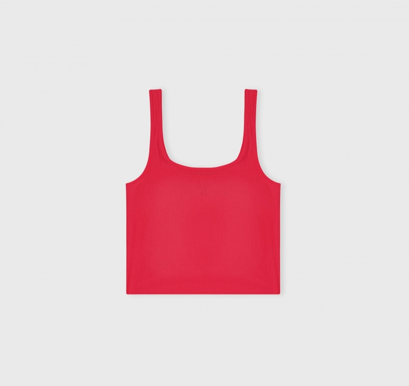 Organic Basics Recycled Nylon Naked Rib Tank Top Strawberry | 34896-FASY