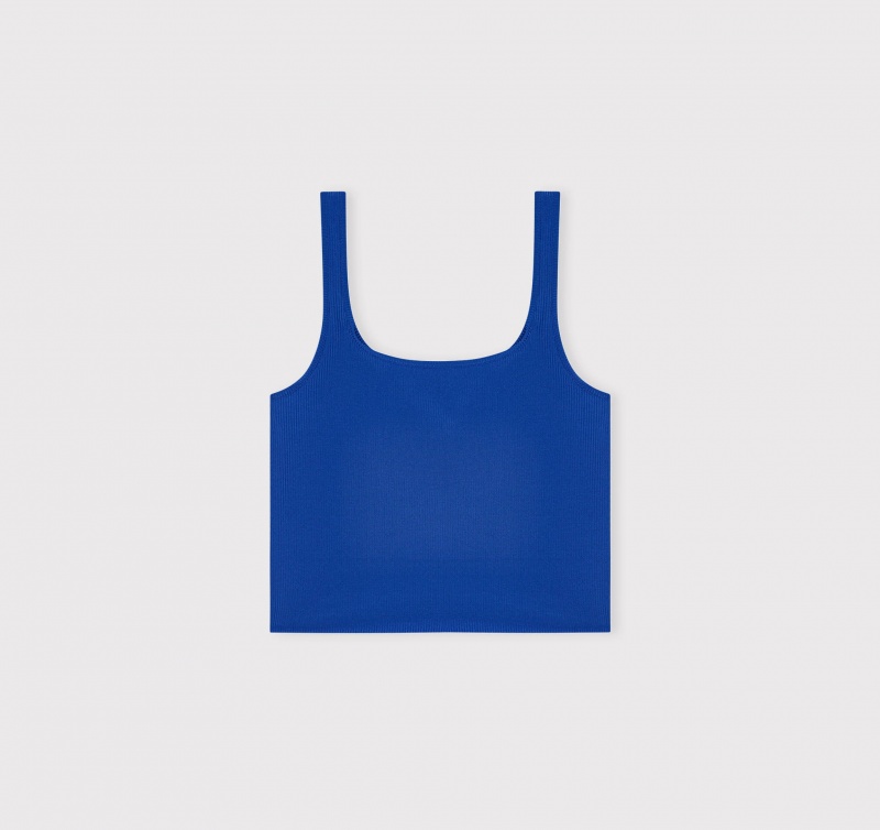 Organic Basics Recycled Nylon Naked Rib Tank Top Blauw | 08751-YPWG