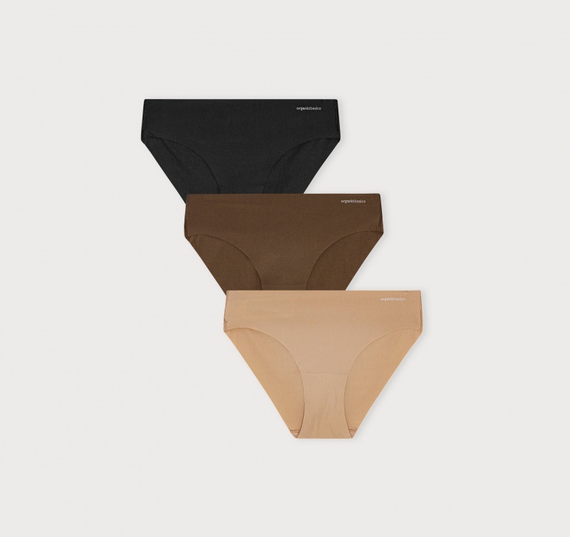 Organic Basics Recycled Nylon Naked Rib Briefs 3-pack | 01278-EIWS