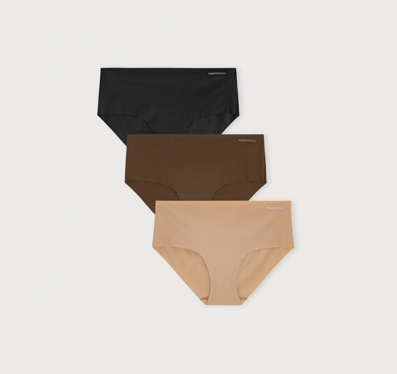 Organic Basics Recycled Nylon Naked Rib Hipster 3-pack | 08324-SLIZ