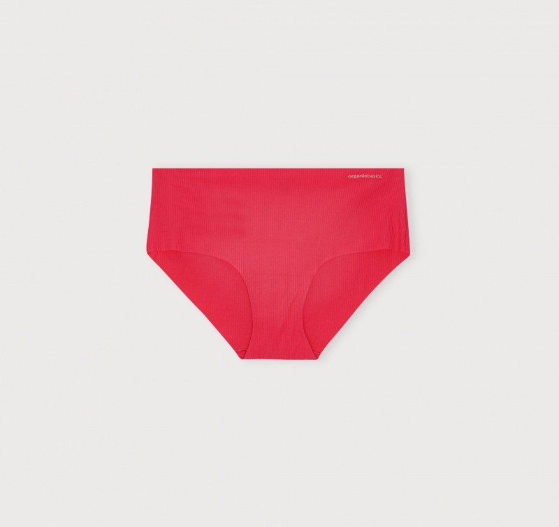 Organic Basics Recycled Nylon Naked Rib Hipster Strawberry | 40628-VZAS