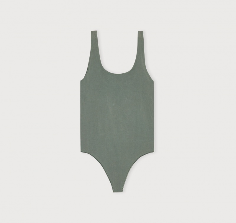 Organic Basics Recycled Nylon Smooth Bodysuit Seaweed | 57284-UJNV