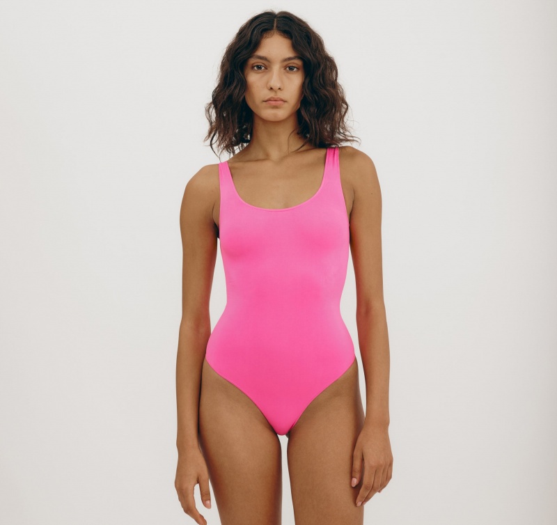 Organic Basics Recycled Nylon Smooth Bodysuit Roze | 68470-IAMC