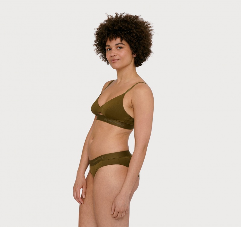 Organic Basics TENCEL™ LYOCELL Soft Touch Bralette Olijfgroen | 70629-GMIP