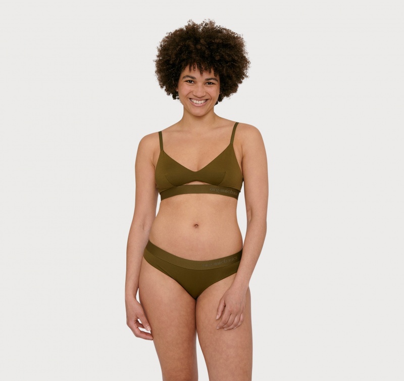 Organic Basics TENCEL™ LYOCELL Soft Touch Bralette Olijfgroen | 70629-GMIP