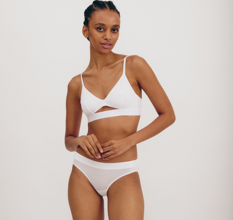 Organic Basics TENCEL™ LYOCELL Soft Touch Bralette Wit | 64852-XCMH