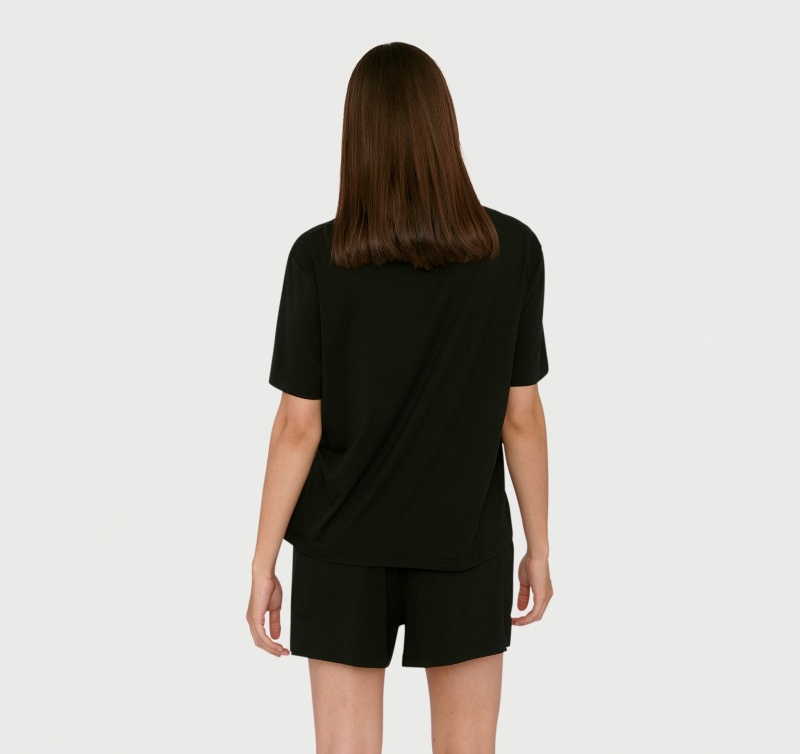 Organic Basics TENCEL™ LYOCELL Soft Touch Boxy Tee Zwart | 57091-YHIZ