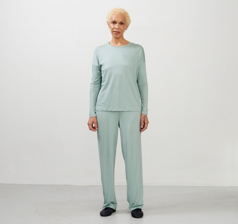 Organic Basics TENCEL™ LYOCELL Soft Touch Relaxed Long-Sleeve Tee Mintgroen Groen | 29408-AZQD