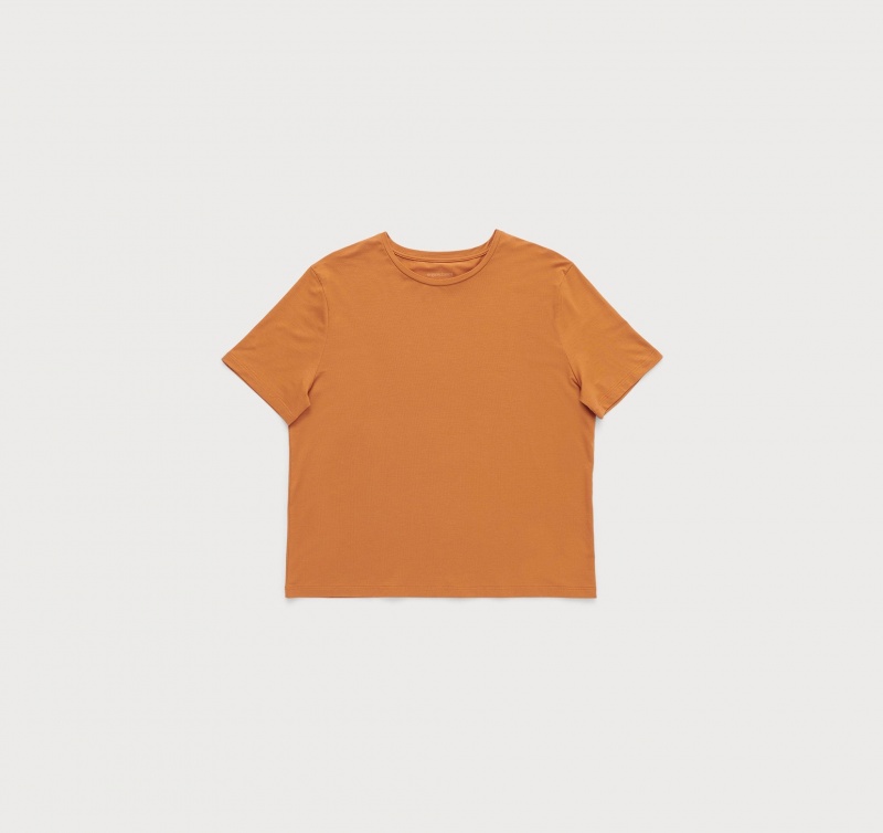 Organic Basics TENCEL™ LYOCELL Soft Touch Boxy Tee Ocher | 20748-ZRJU