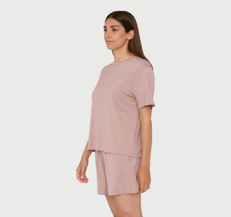 Organic Basics TENCEL™ LYOCELL Soft Touch Boxy Tee Roze | 52704-MWKO