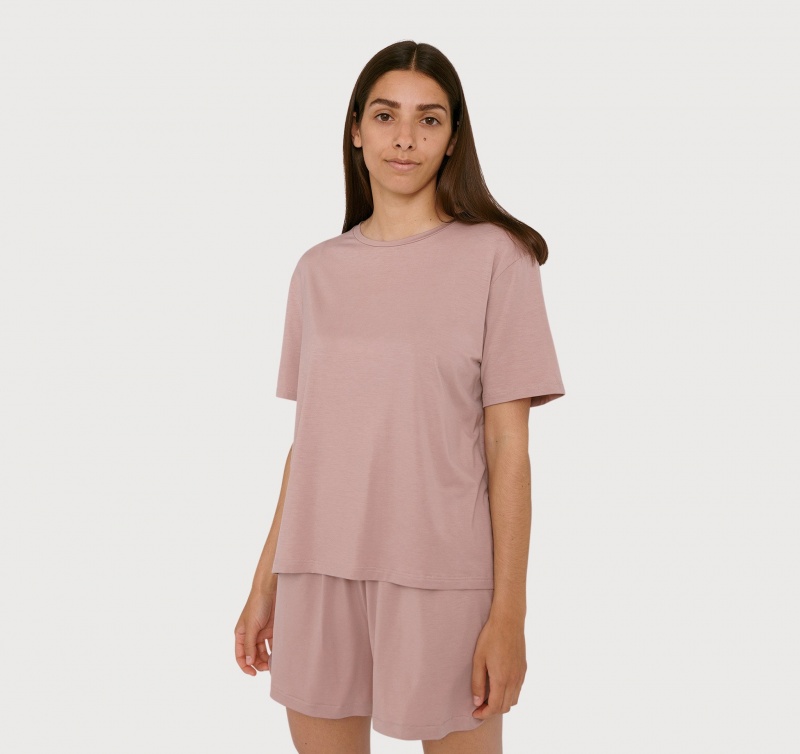 Organic Basics TENCEL™ LYOCELL Soft Touch Boxy Tee Roze | 52704-MWKO