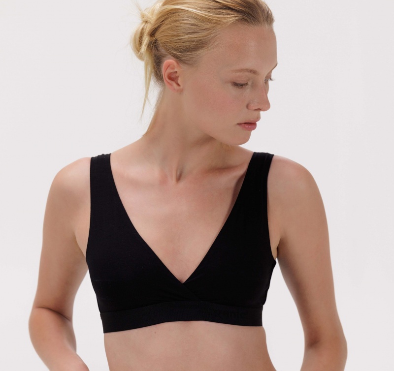 Organic Basics TENCEL™ LYOCELL Soft Touch Basic Bralette Zwart | 92416-CHZI