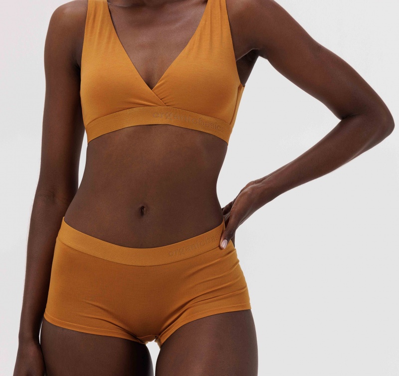 Organic Basics TENCEL™ LYOCELL Soft Touch Basic Bralette Ocher | 96502-THYW