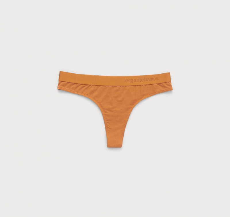 Organic Basics TENCEL™ LYOCELL Soft Touch Tanga 2-pack Ocher | 27946-YFWU