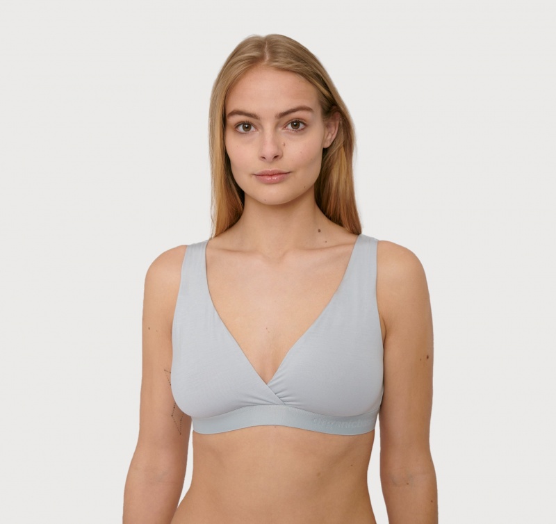 Organic Basics TENCEL™ LYOCELL Soft Touch Basic Bralette Blauw | 49521-WOUN