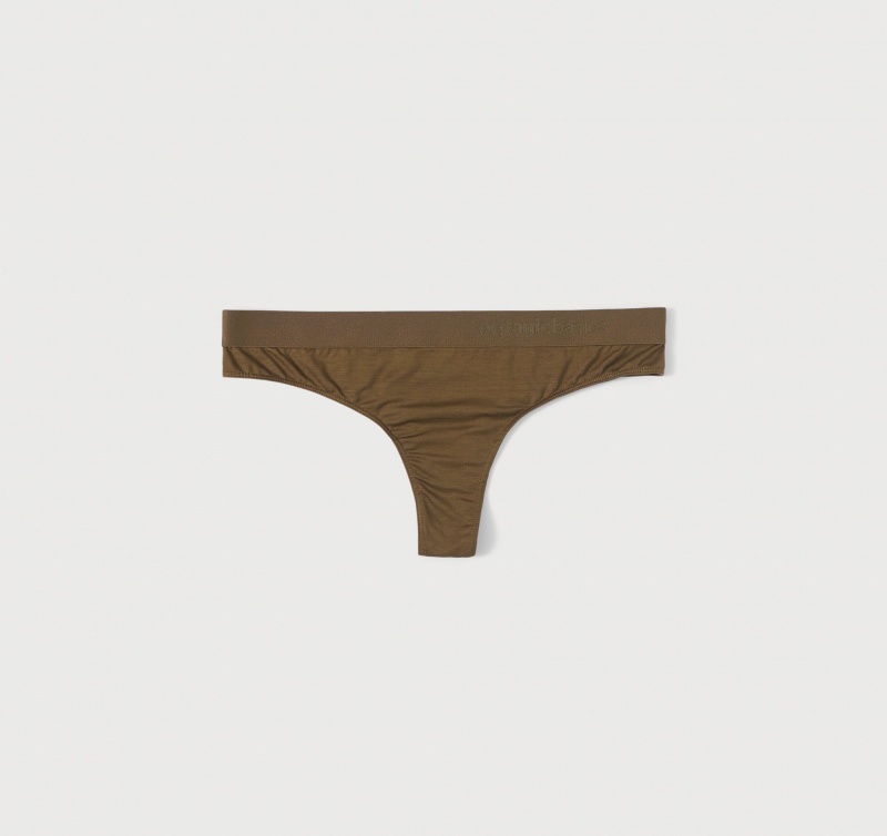 Organic Basics TENCEL™ LYOCELL Soft Touch Tanga 2-pack Olijfgroen | 25694-KAZY